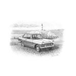 Triumph Herald Saloon Personalised Portrait in Black and White - RH5378BW